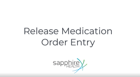 Release Medication Order Entry